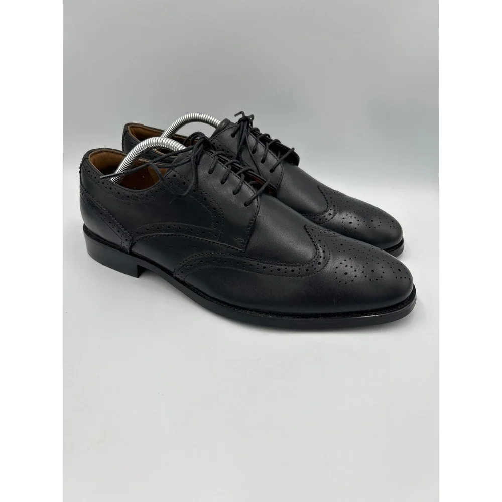 Florsheim Montinaro Black Leather Wingtip Oxford Dress Shoes Mens Size 9.5M